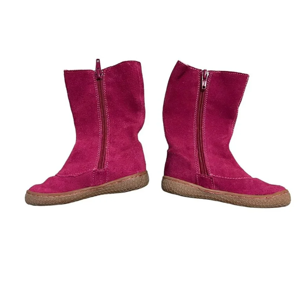 Livie & Luca Sz 5 Fuchsia Pink Suede Leather Marchita Tiempo Boots